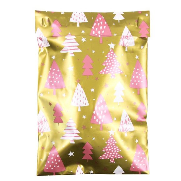 10 Large 14x19 Poly Mailers Winter Holiday Trees - Picture 2 of 2